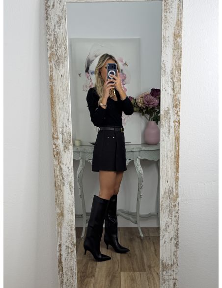 Botas efecto piel negro