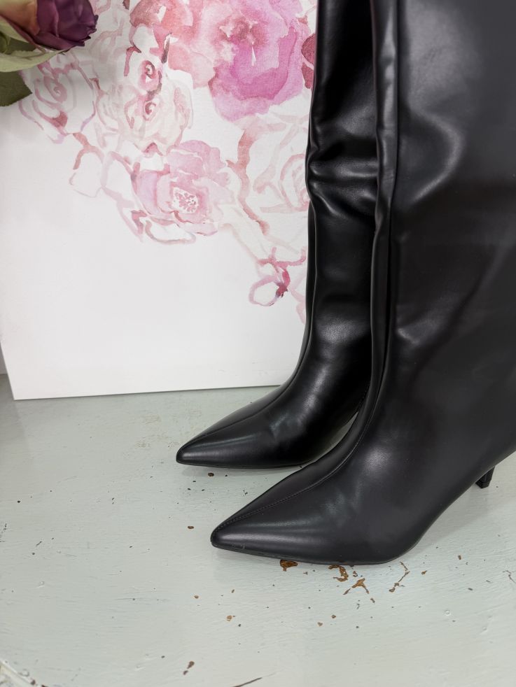 Botas efecto piel negro