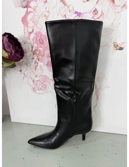 Botas efecto piel negro