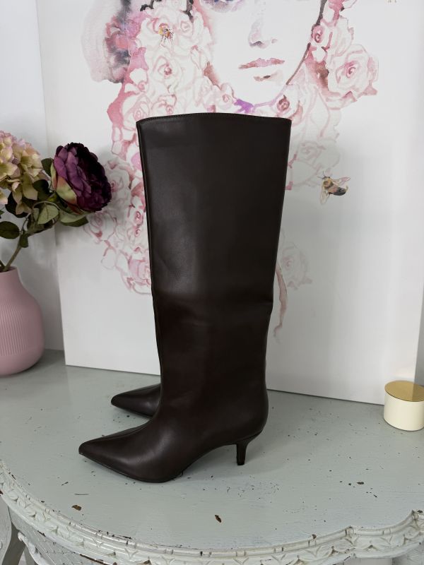 Botas efecto piel chocolate