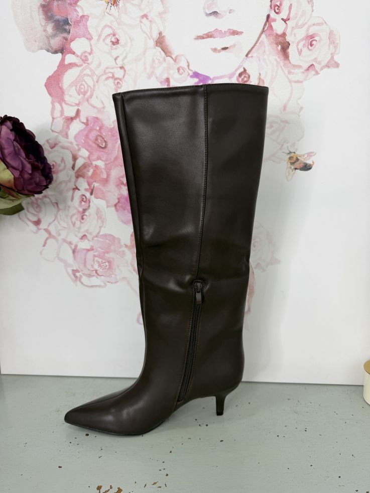 Botas efecto piel chocolate