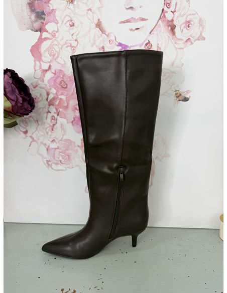 Botas efecto piel chocolate