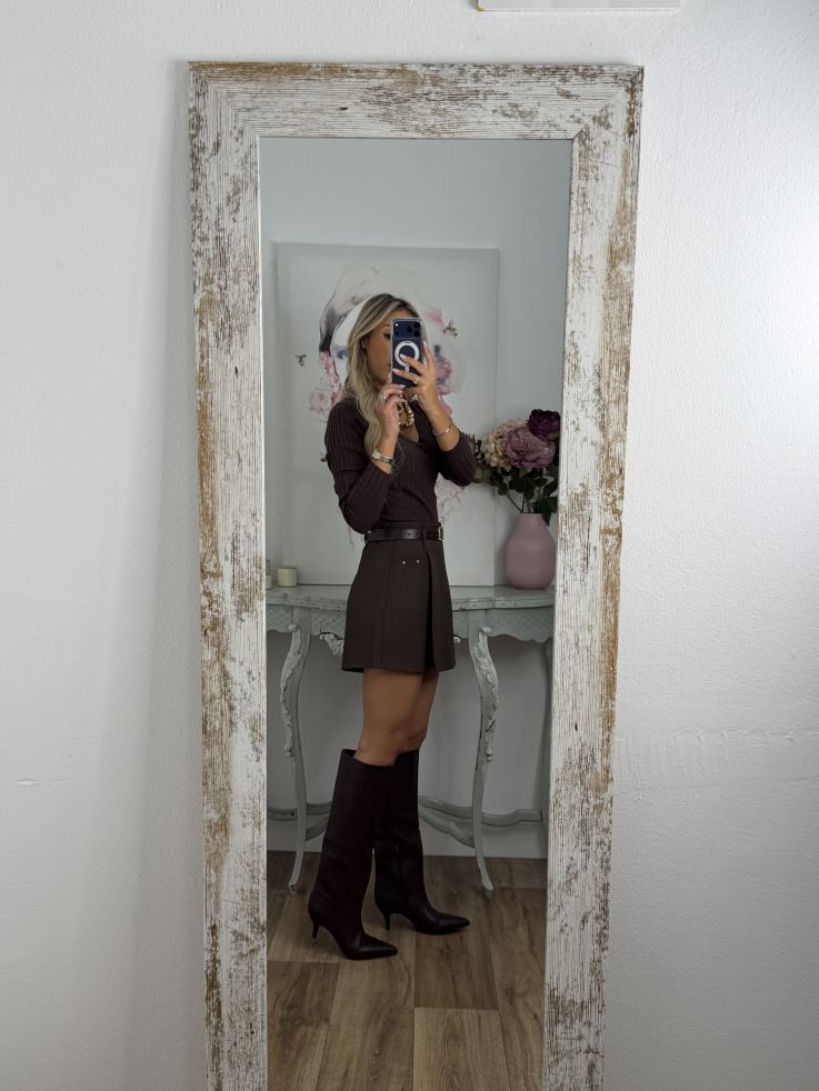 Botas efecto piel chocolate