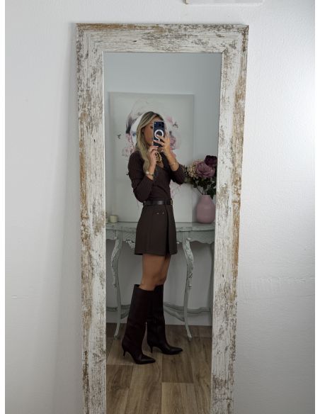 Botas efecto piel chocolate