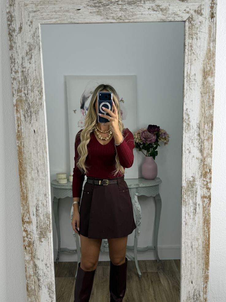 Falda pantalón Nori burdeos