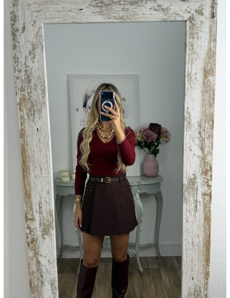 Falda pantalón Nori burdeos