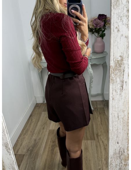 Falda pantalón Nori burdeos