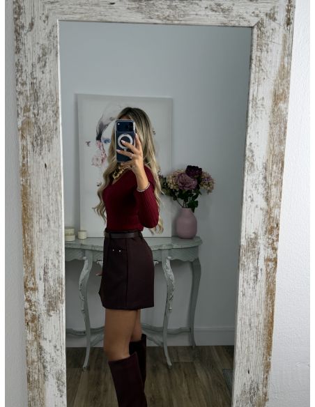 Falda pantalón Nori burdeos
