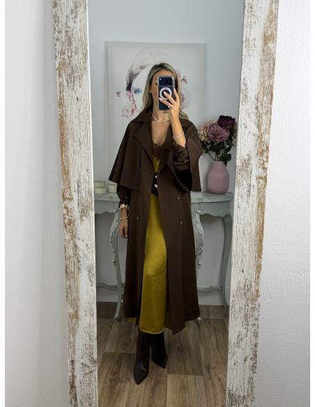 Gabardina con capa chocolate
