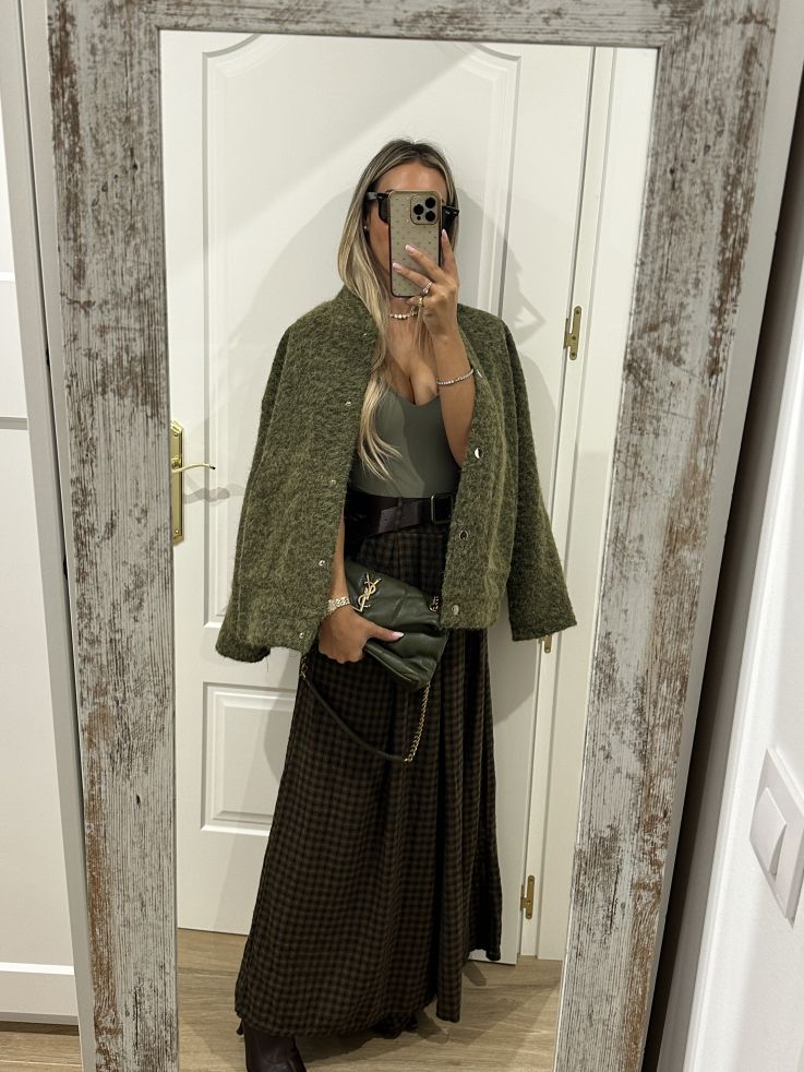 Falda Pantalón cuadros verde