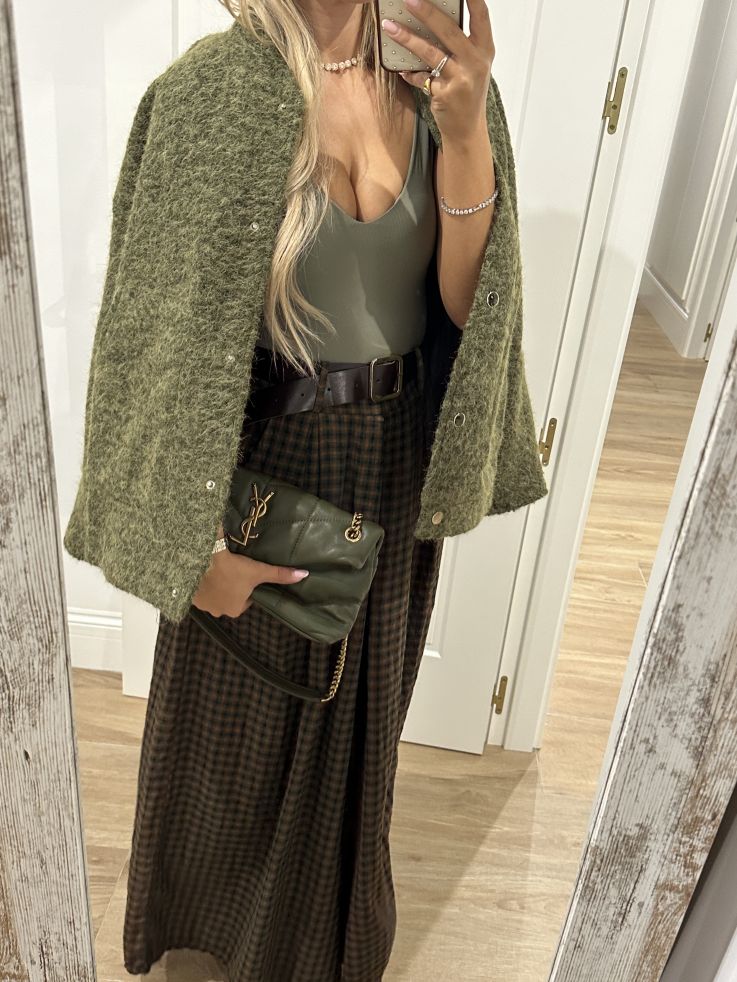 Falda Pantalón cuadros verde