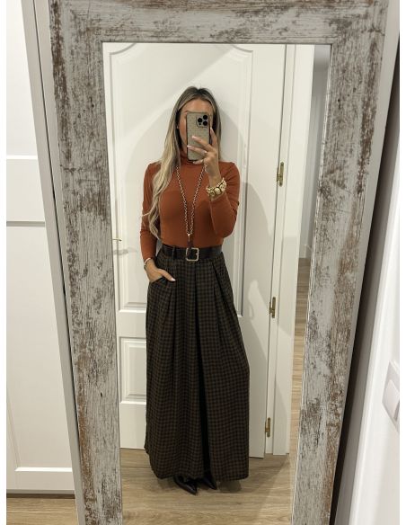 Falda Pantalón cuadros verde