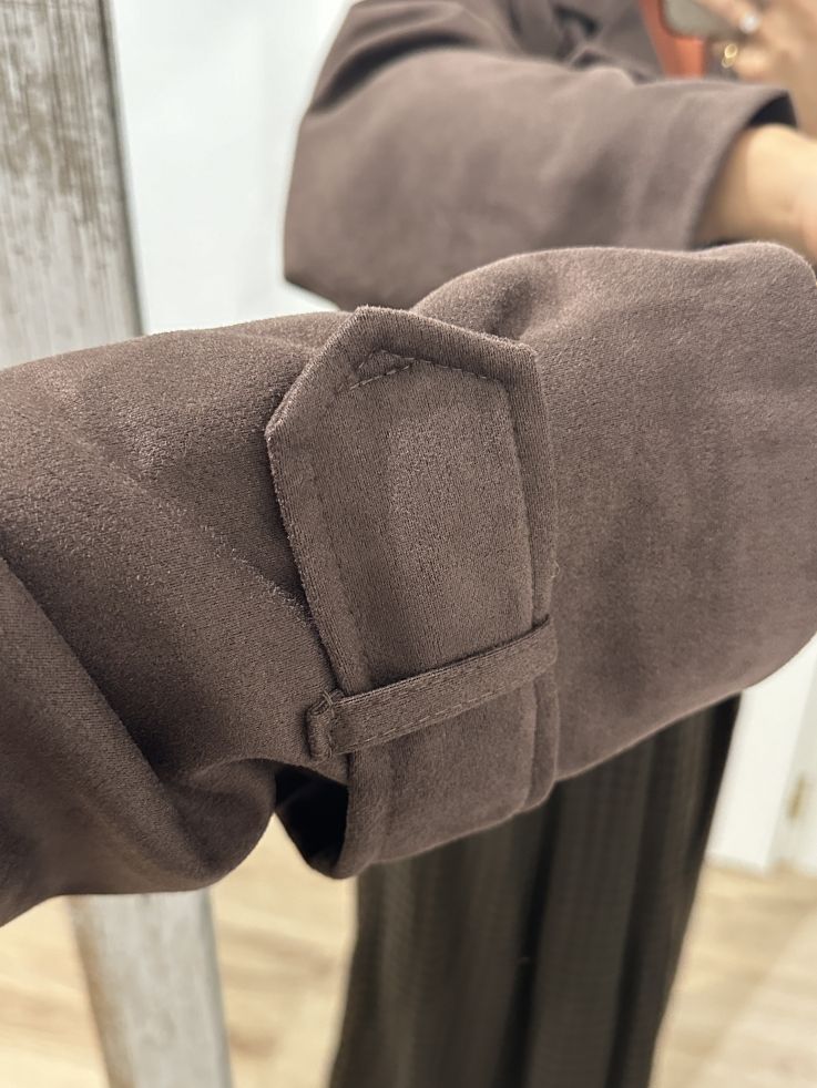 Gabardina corta antelina chocolate
