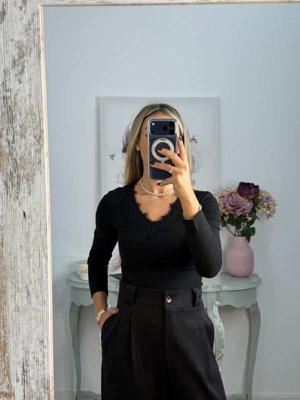 Camiseta Puntilla negra