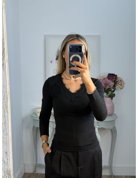 Camiseta Puntilla negra