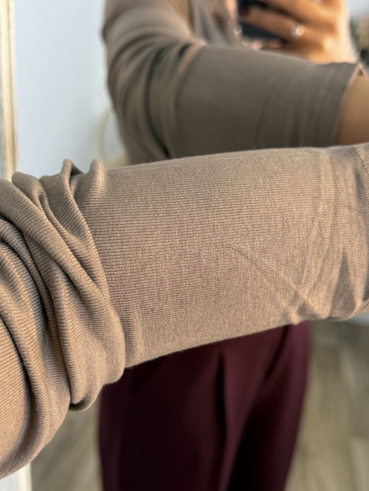 Camiseta Puntilla taupe