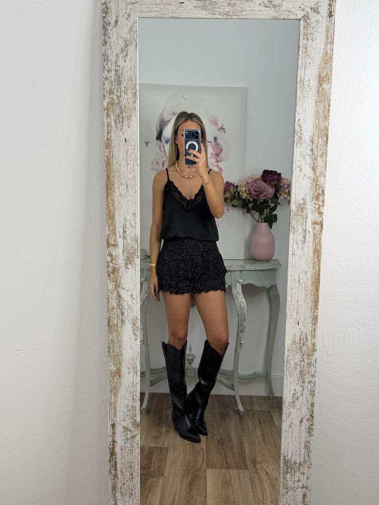 Falda Pantalón lurex negro