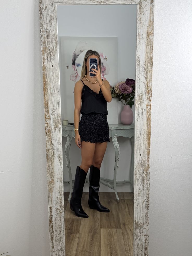 Falda Pantalón lurex negro