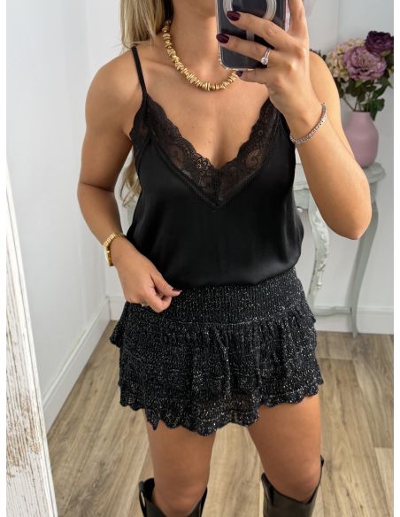 Falda Pantalón lurex negro