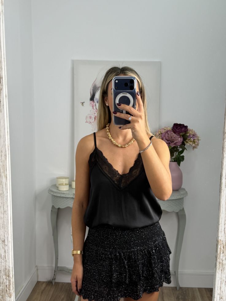 Falda Pantalón lurex negro