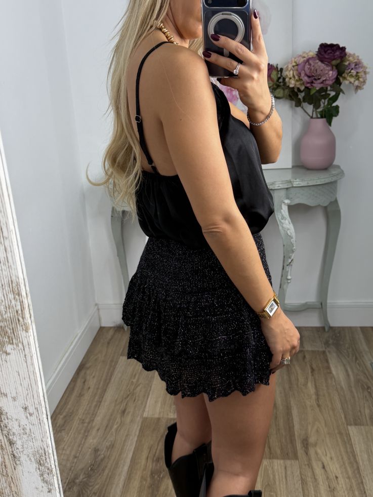 Falda Pantalón lurex negro