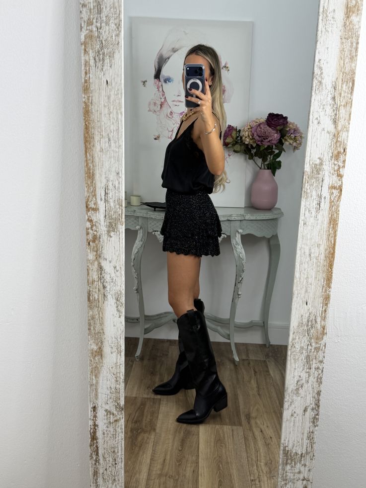 Falda Pantalón lurex negro