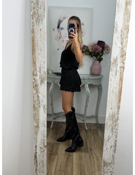 Falda Pantalón lurex negro