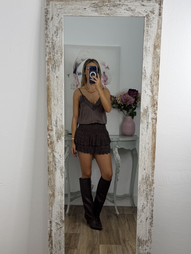Falda Pantalón lurex chocolate