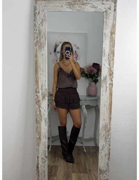 Falda Pantalón lurex chocolate