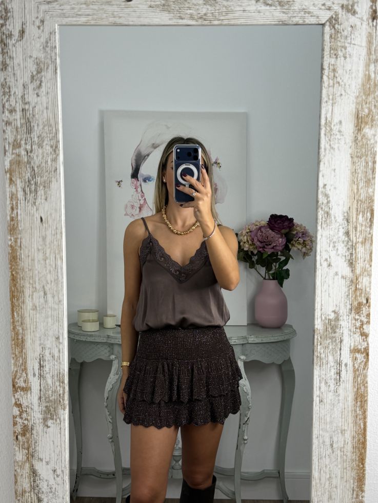 Falda Pantalón lurex chocolate