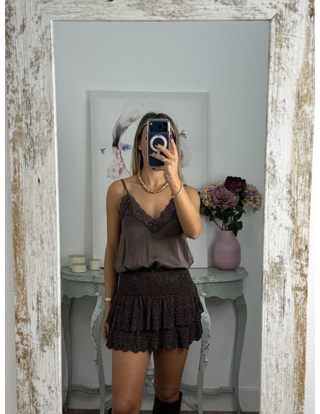 Falda Pantalón lurex chocolate