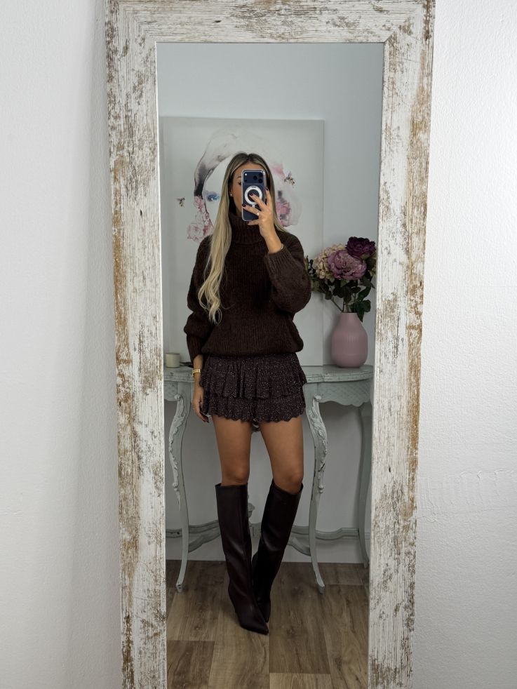 Falda Pantalón lurex chocolate