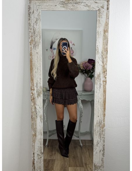 Falda Pantalón lurex chocolate