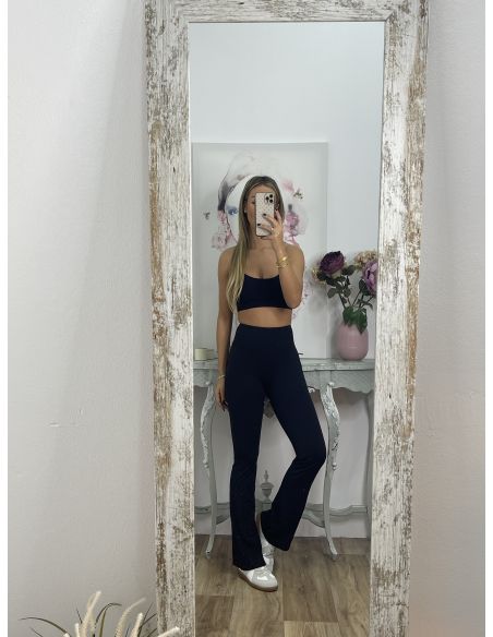 Leggins negro campana tiro alto liso