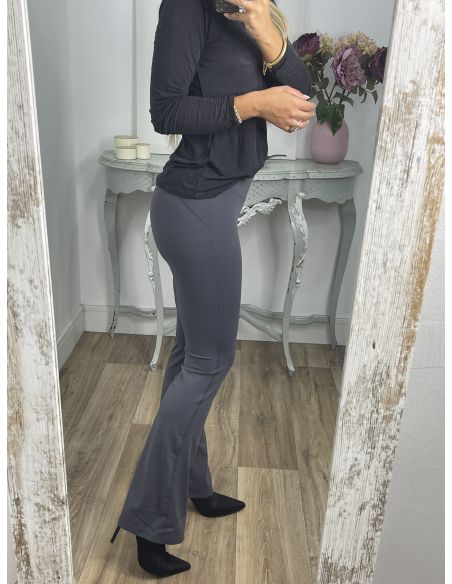 Leggins gris campana tiro alto liso