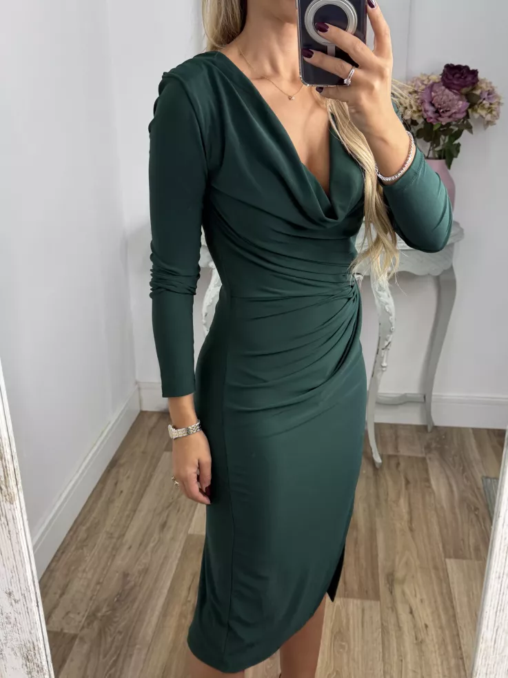 Vestido Margaret cascada verde