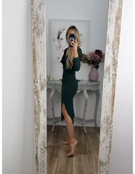 Vestido Margaret cascada verde