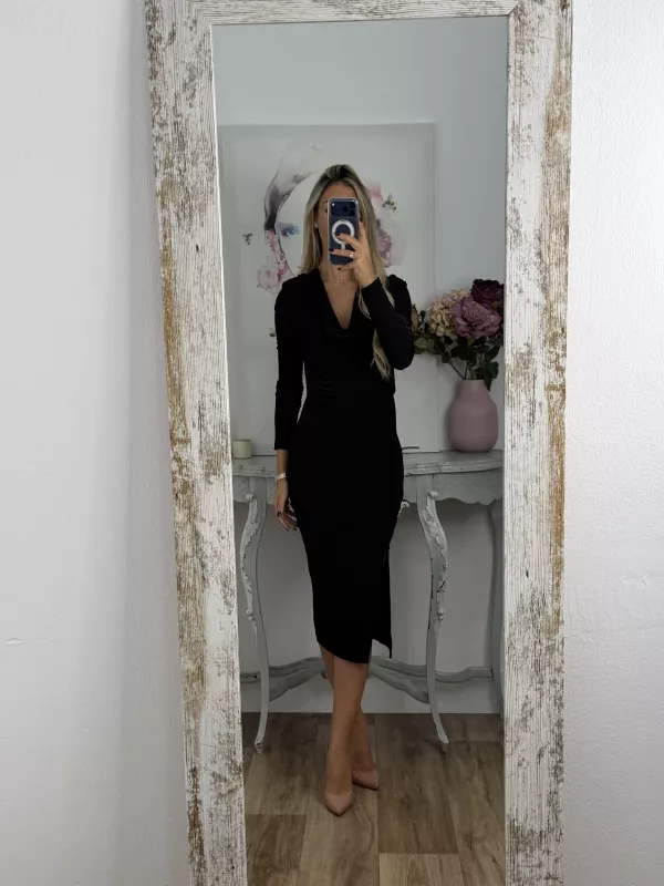 Vestido Margaret cascada negro