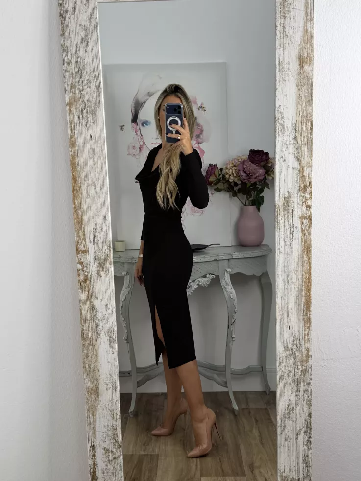 Vestido Margaret cascada negro