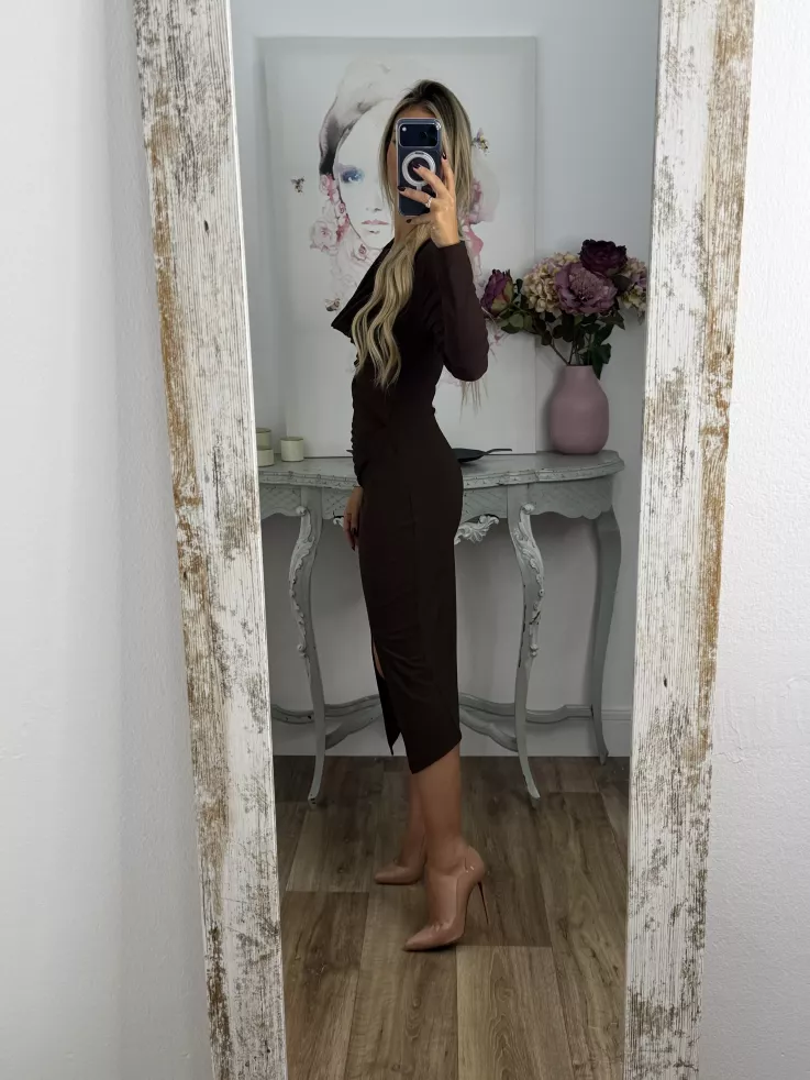 Vestido Margaret cascada chocolate