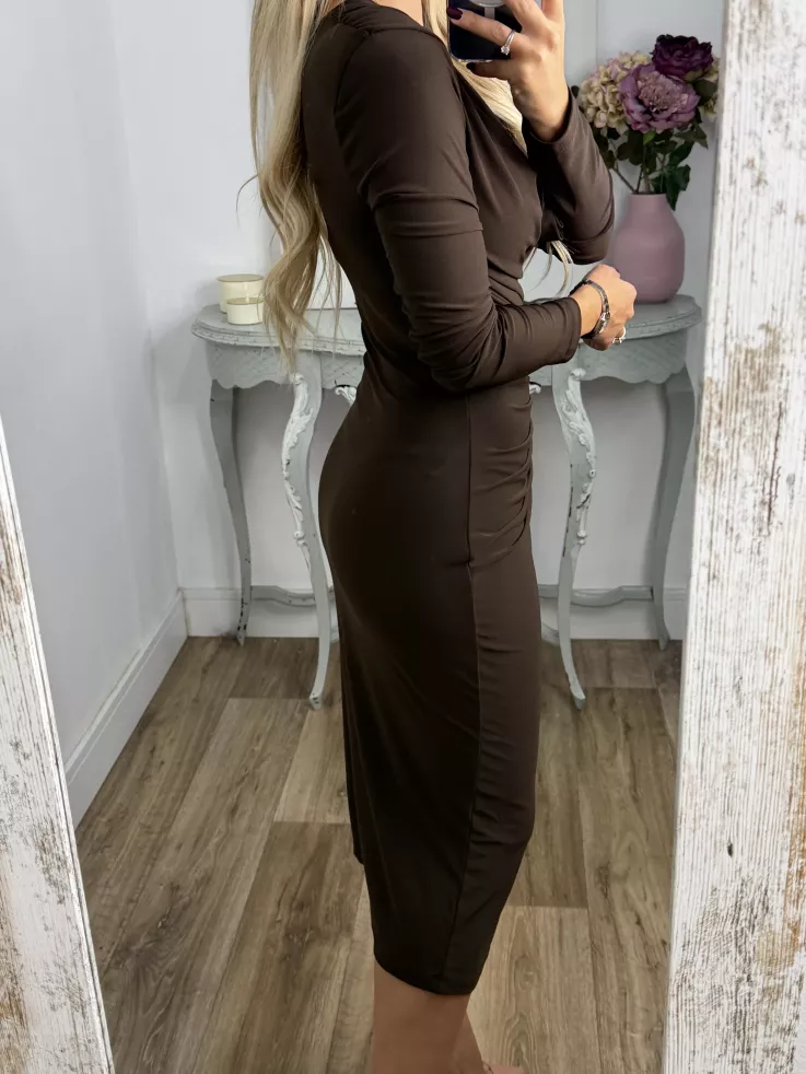 Vestido Margaret cascada chocolate