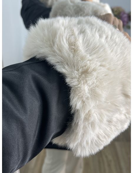 Abrigo Parka negro con pelo
