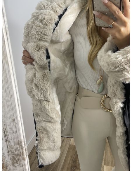 Abrigo Parka negro con pelo