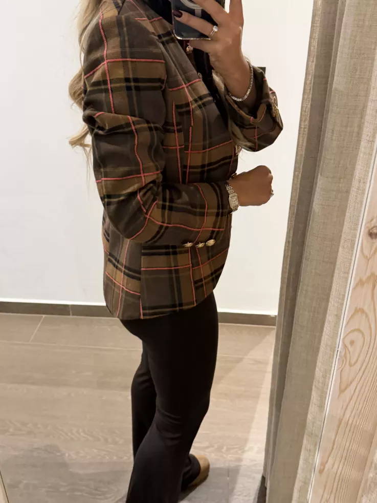 Chaqueta Daniella cuadros marrones Chaqueta Daniella cuadros marrones