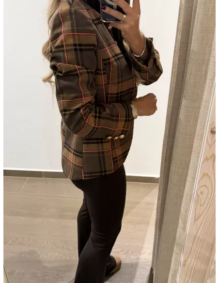 Chaqueta Daniella cuadros marrones