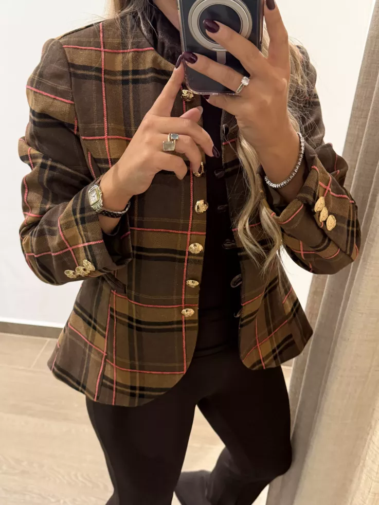 Chaqueta Daniella cuadros marrones Chaqueta Daniella cuadros marrones