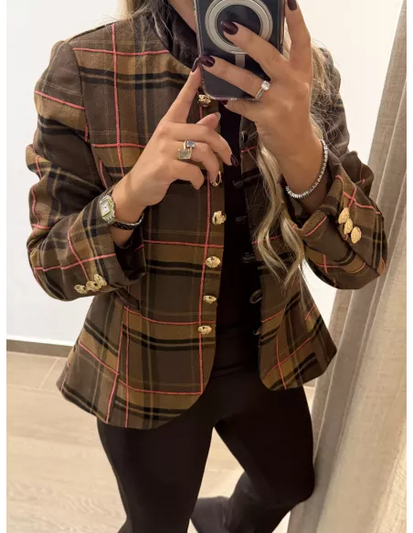 Chaqueta Daniella cuadros marrones