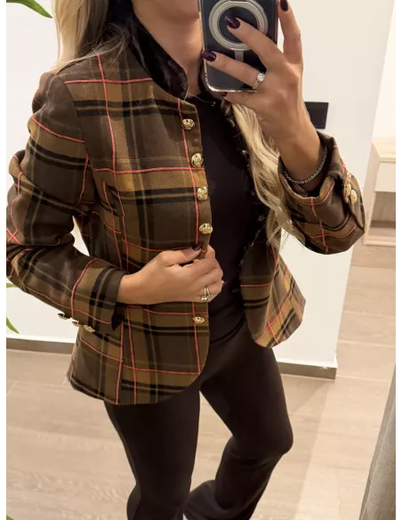 Chaqueta Daniella cuadros marrones