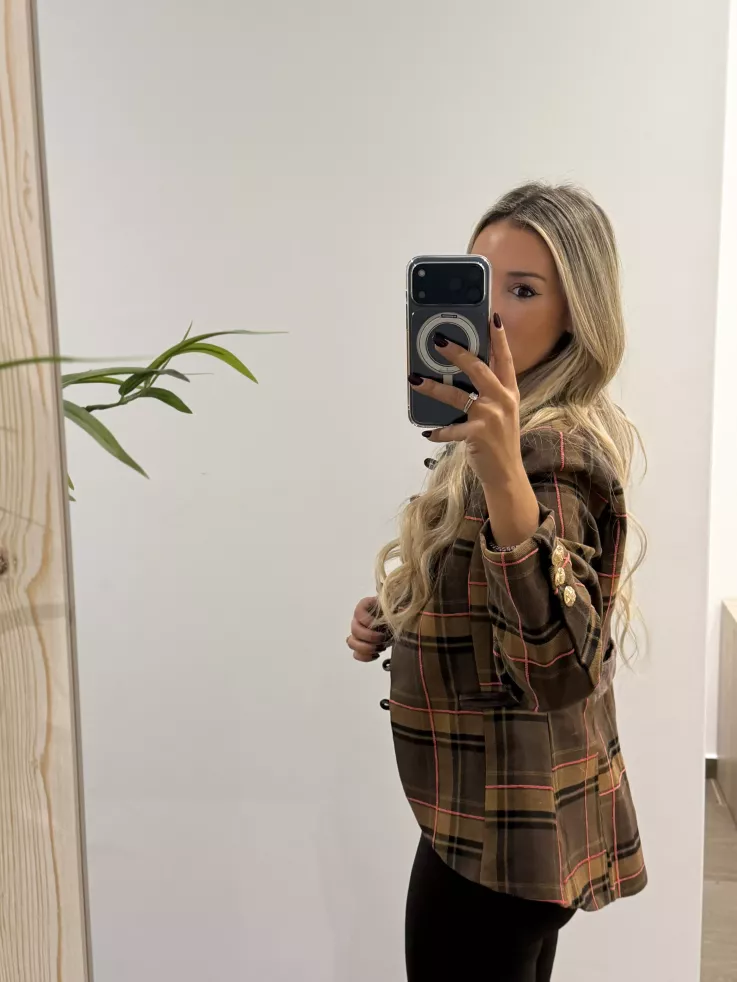 Chaqueta Daniella cuadros marrones Chaqueta Daniella cuadros marrones