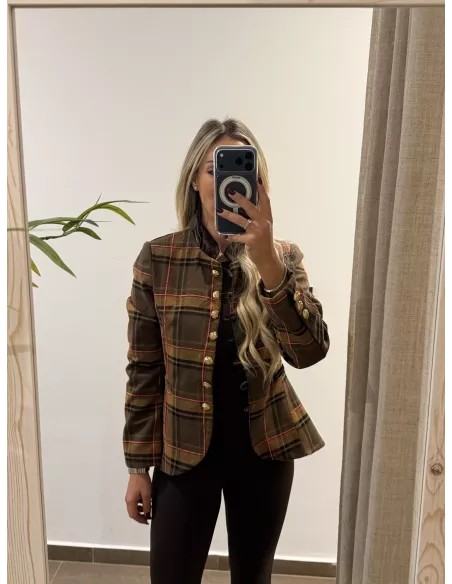 Chaqueta Daniella cuadros marrones